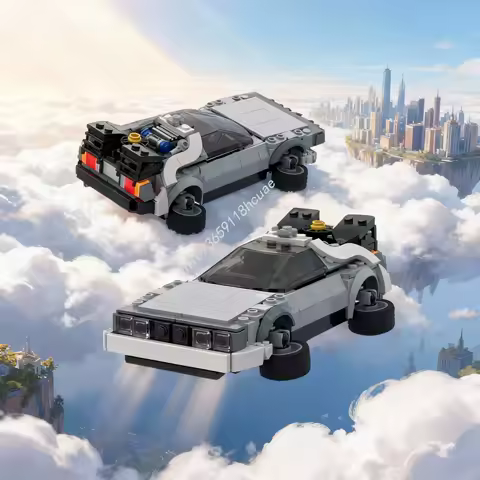 357pcs MOC DeLorean Time Machine City Champions Model Building Blocks Christmas Gifts Construction Toys Creative Idea Education