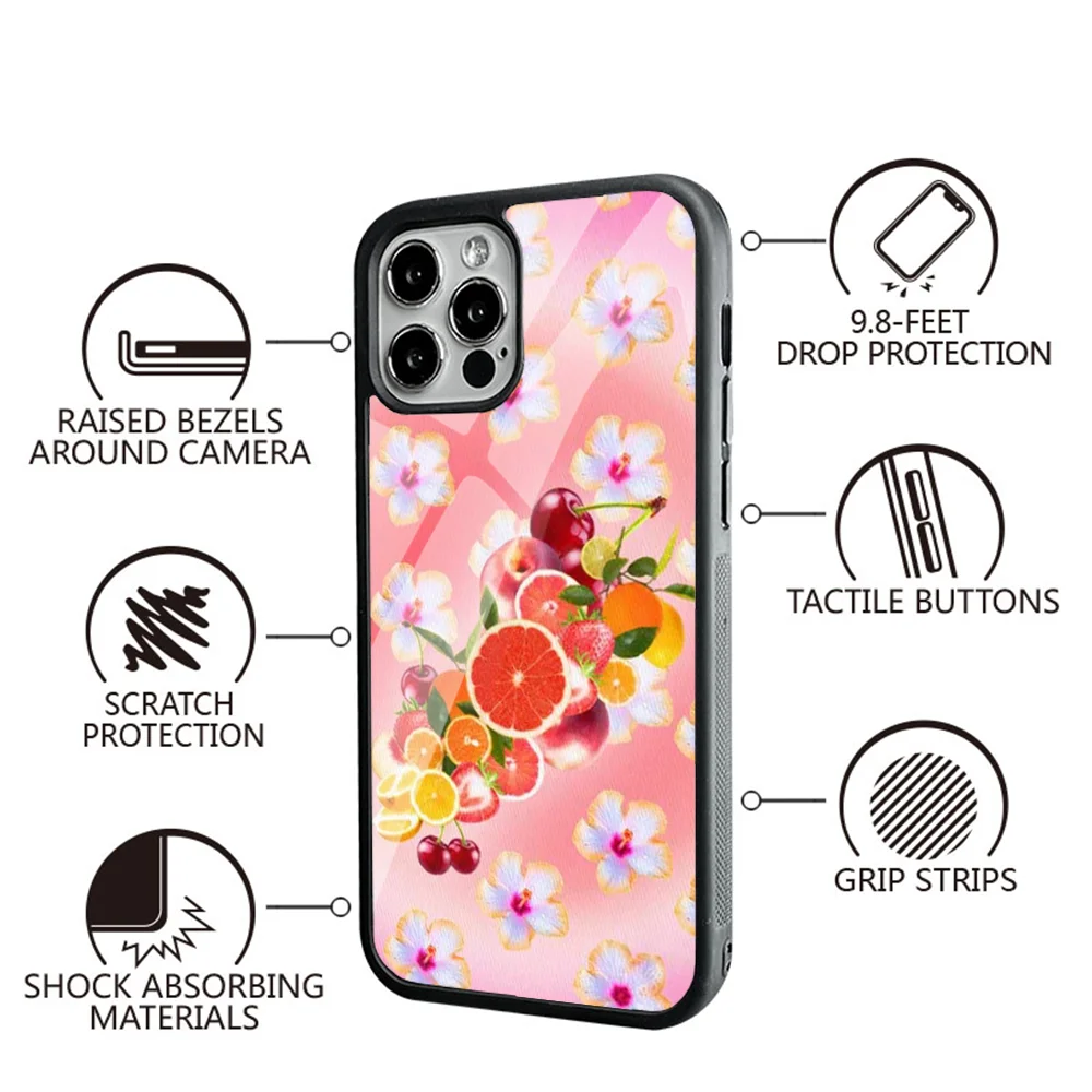 Fruit Salad Phone Case For Samsung S10 S20 S21 S22 S24 S30 Plus ULTRA Mirror Acrylic Cover