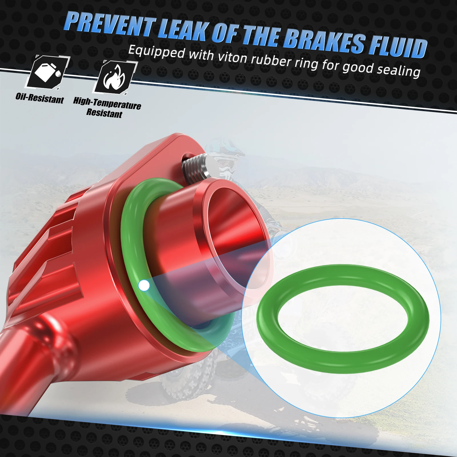 กระบอกเบรคหลังขั้วต่อข้อต่อ LeakProof O-แหวนสําหรับ Honda TRX450R 2004-2014 CBR650R 2019-2023 VFR750R 1990-1997