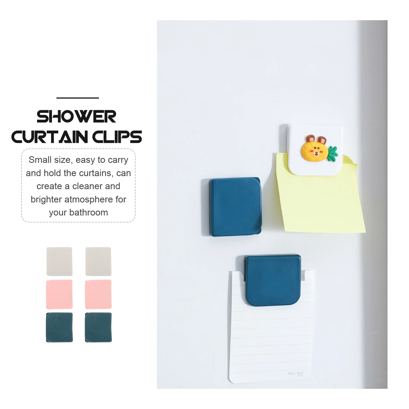 6 قطعة حامل ستارة الدش مقاطع الحمام البلاستيكية ذاتية اللصق للجدار سبلاش برهان الحرس دش سبلاش واقية الحرس #1