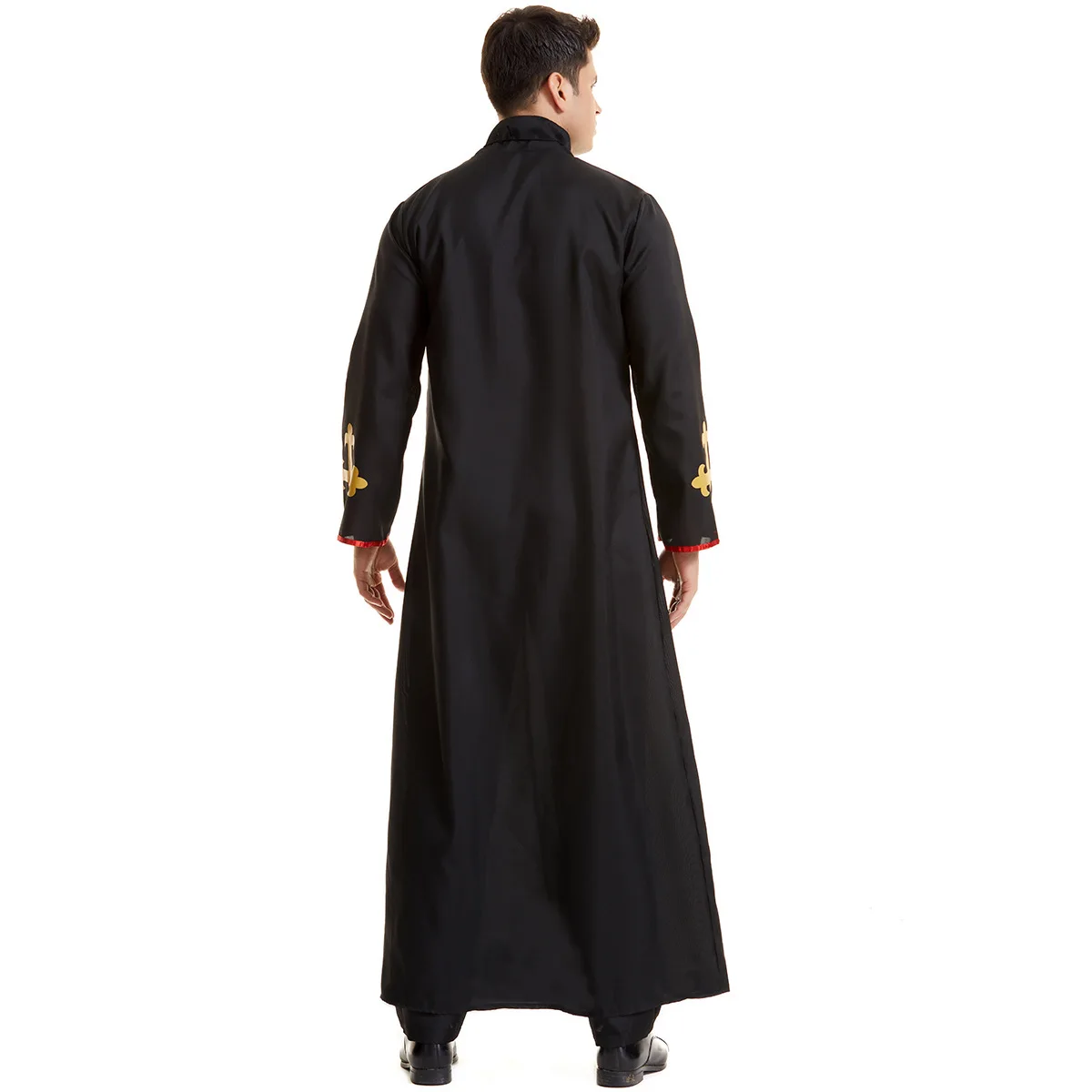 Traje medieval para homens, Pastor religioso Cosplay, Robe Pai, Nobre Negro, Sacerdote Halloween, Festa Purim, Vestido extravagante Mardi Gras