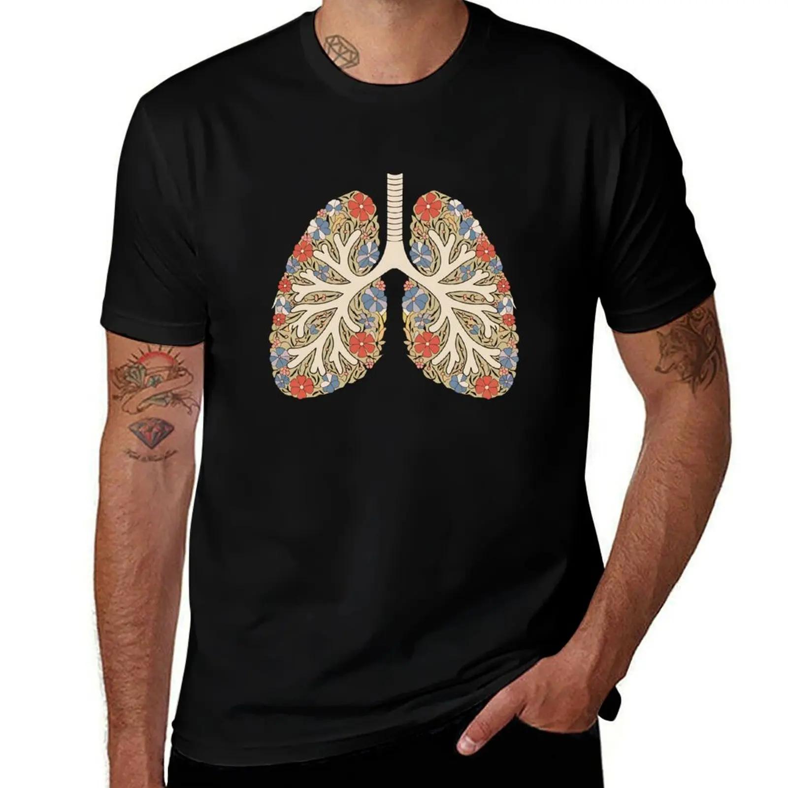 

Pulmonologist Floral Lung Anatomy Respiratory Life T-Shirt blue lock funny meme t-shirts Luxury man clothing for men