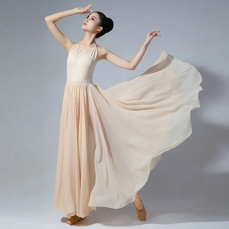 Classical dance attire, women's flowing 720 degree large swing skirt, photo dance, half body skirt, dance practice, gauze skirt