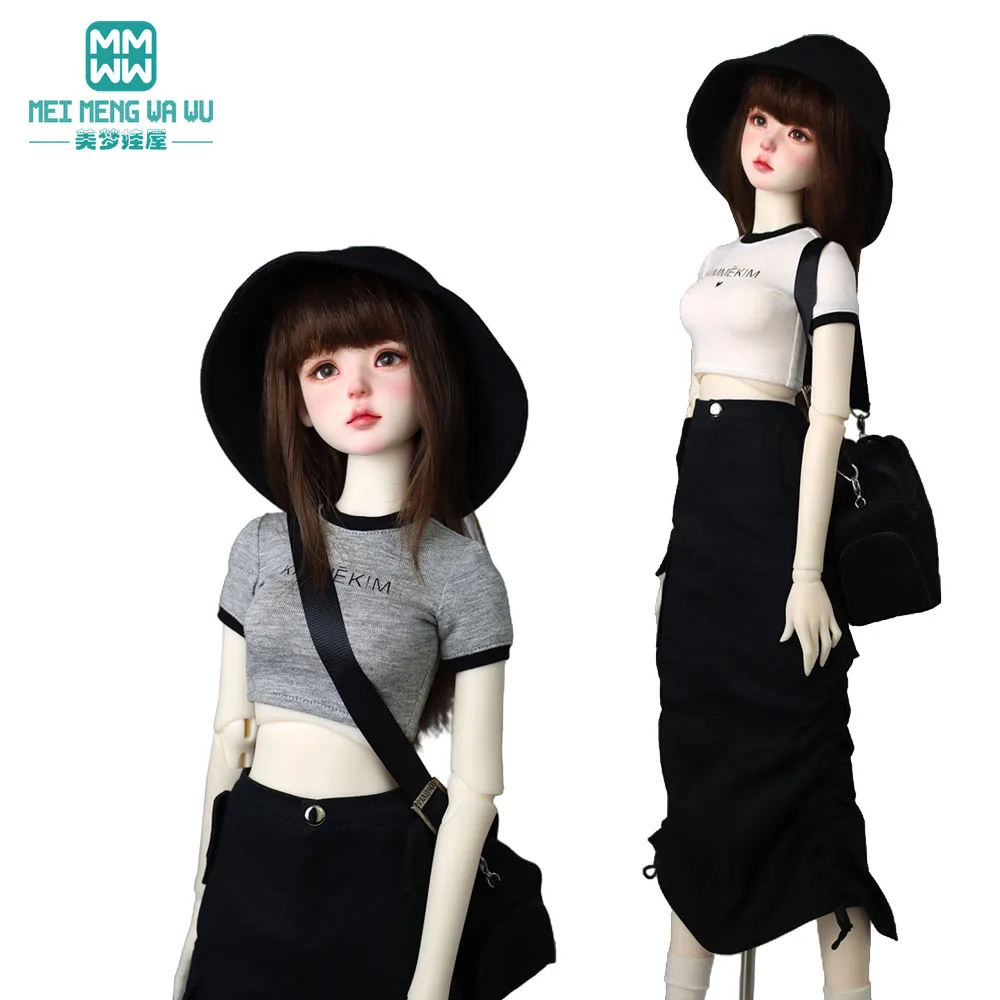 Fits 43-60CM 1/3 1/4 BJD Doll Clothes Toys Ball Jointed Doll accessories Fashion T-shirt black, white, pink