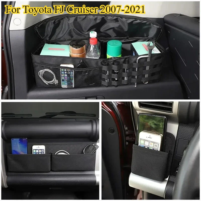 

Oxford cloth For Toyota FJ Cruiser 07-21 Car Trunk Side Storage Box Front Co-Pilot car Bag Organizer Pocket tool Accessories