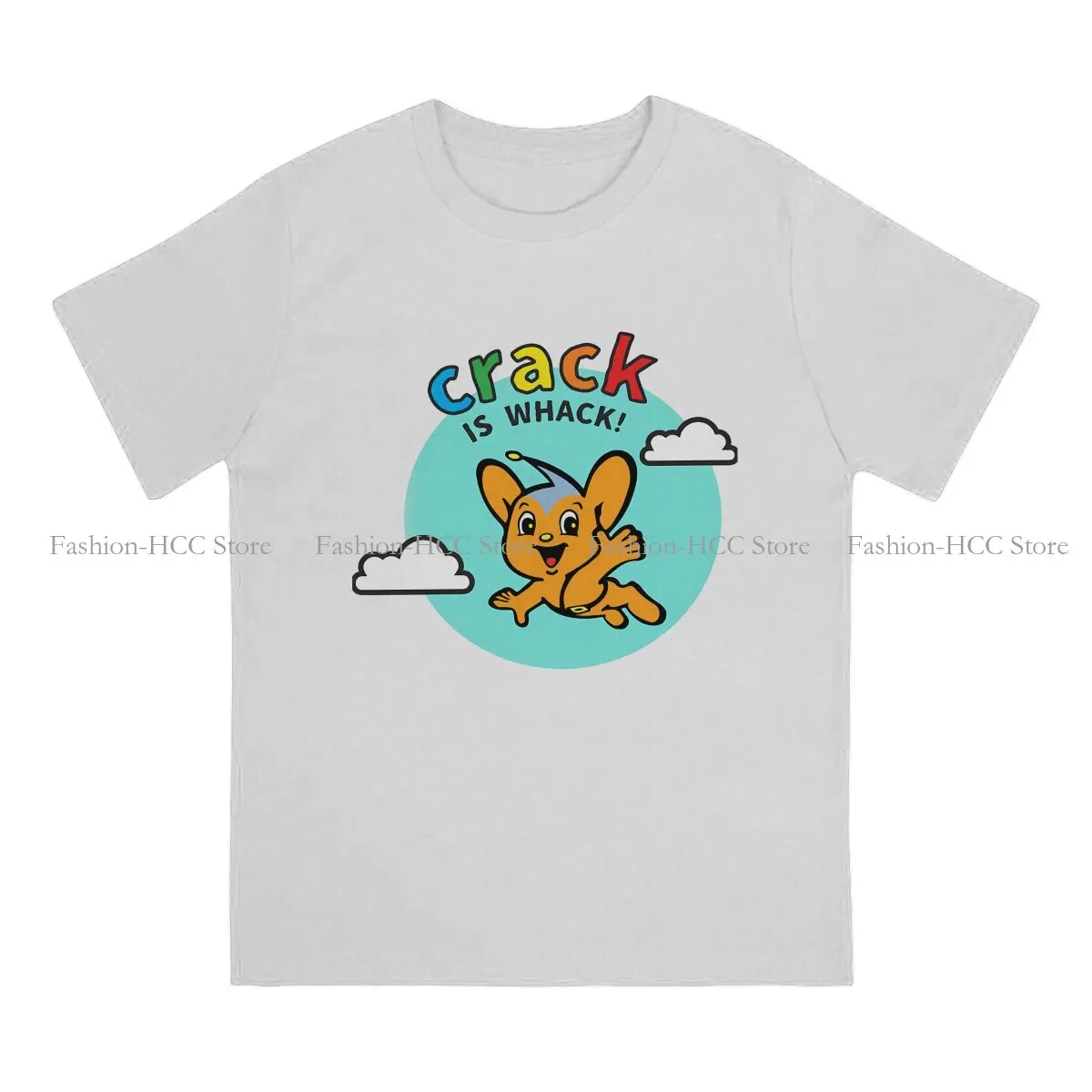 Crack is Whack!  Distressed Fashion Polyester TShirts Pipo-Kun Pipo Kun Mascot Tokyo Police Station Men Graphic Tops T Shirt