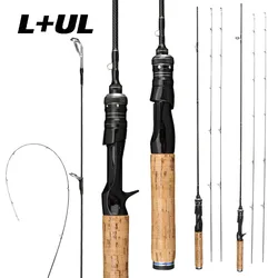 Ultralight L/UL 2 Top Tips Soft Tail Carbon Solid Surfing Fishing Rod 1.65/1.8M Spinning Casting Boat Pole Lure Fishing
