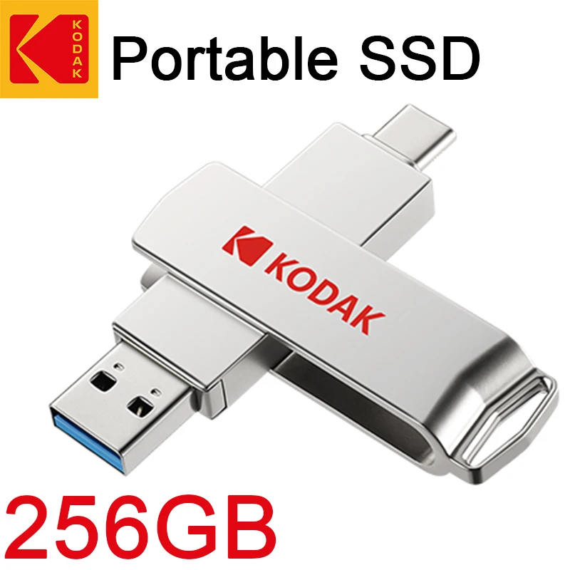 ใหม่ Kodak ซูเปอร์ USB 3.2ไดรฟ์ปากกาโลหะ256GB USB แฟลชไดรฟ์ pendrive ความเร็วสูงแบบพกพา SSD memoria USB Stick gratis ongkir