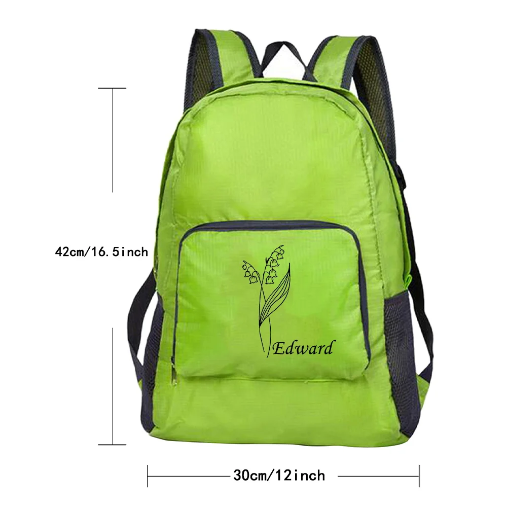 Personalized Customized Fashion Printed Folding Backpack Ultra-light Waterproof Outdoor Hiking Bag