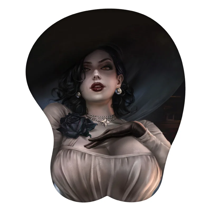 Mutant Human Alcina Dimitrescu Anime 3D Mouse Pad Wrist Rest Silicone Sexy Creative Gaming Mousepad Mat