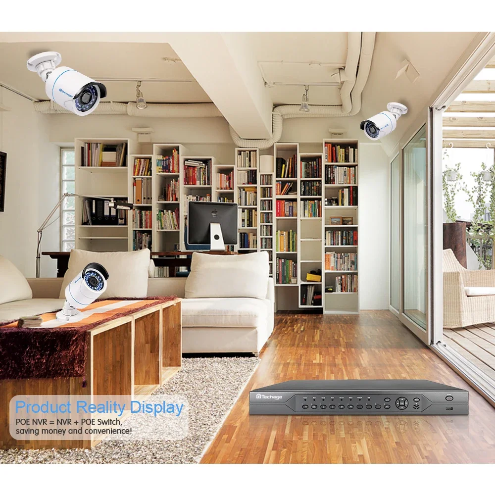 เครื่องบันทึกวิดีโอเครือข่าย 4K 16CH POE NVR HD H.265 ระบบกล้องวงจรปิด 48V กล้องรักษาความปลอดภัย NVR