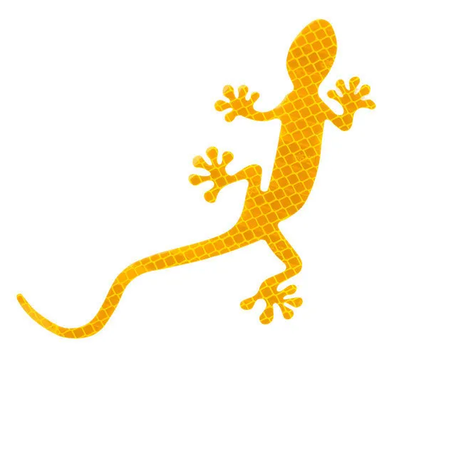 Gecko Reflective Safety Mark Cars Sticker PVC 3D Animal Decals Mark Night Driving Warning Strip Light Reflect Window Sticker