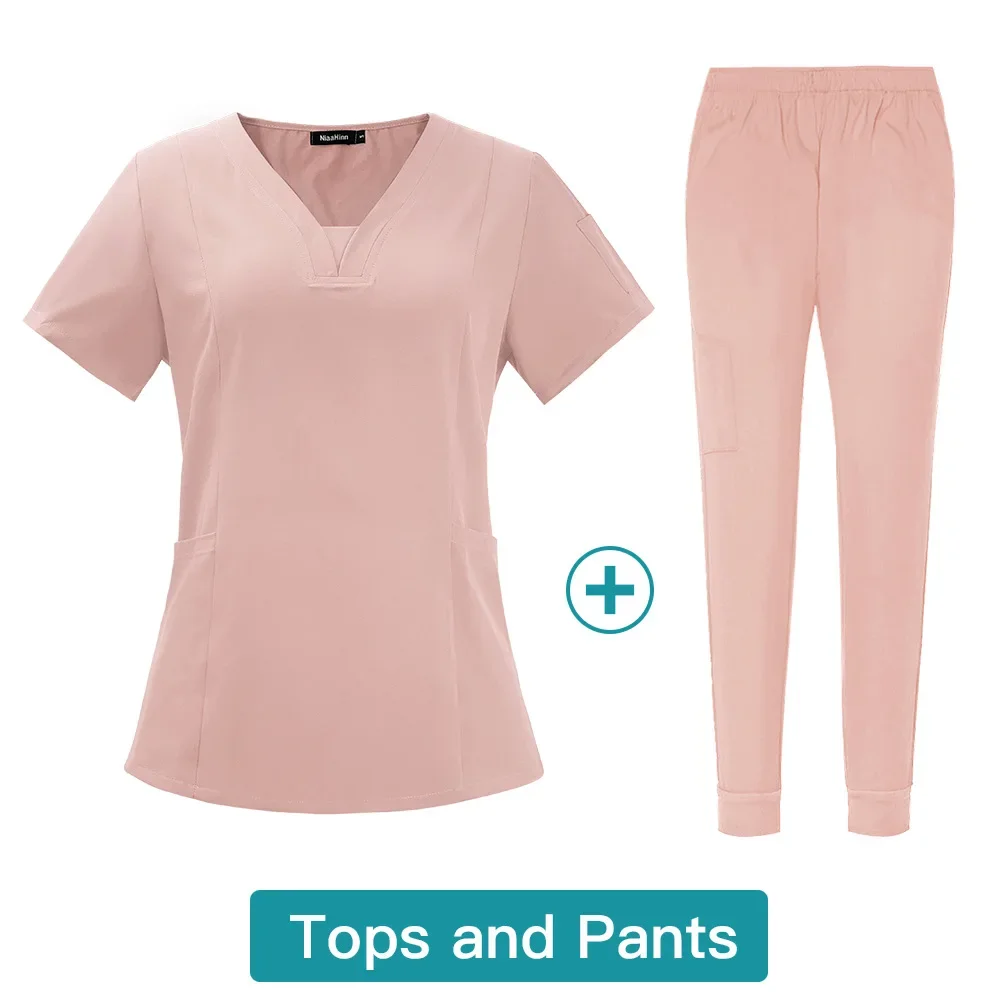 Slim Fit Chirurgische Uniformen Vrouw Scrubs Sets Ziekenhuis Uniformen Verpleegartikelen Tandheelkundige Kliniek Schoonheidssalon Spa Werkkleding Pak