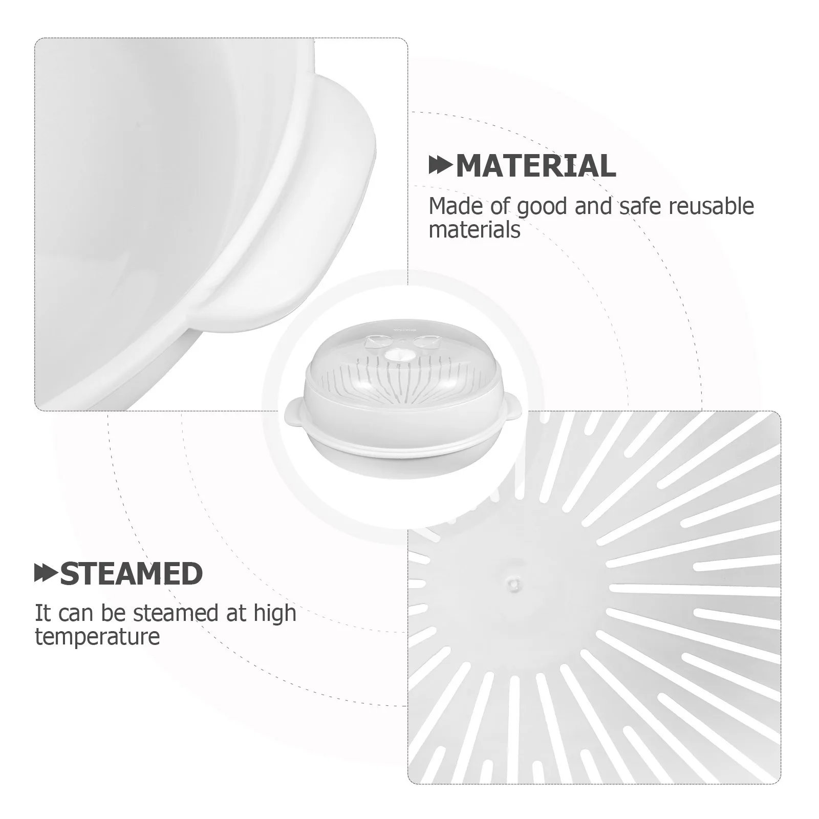 

Microwave Vegetable Steamer Practical High Temperature Resistant Food Steamer for Cooking Buns Meat Vegetables Rice