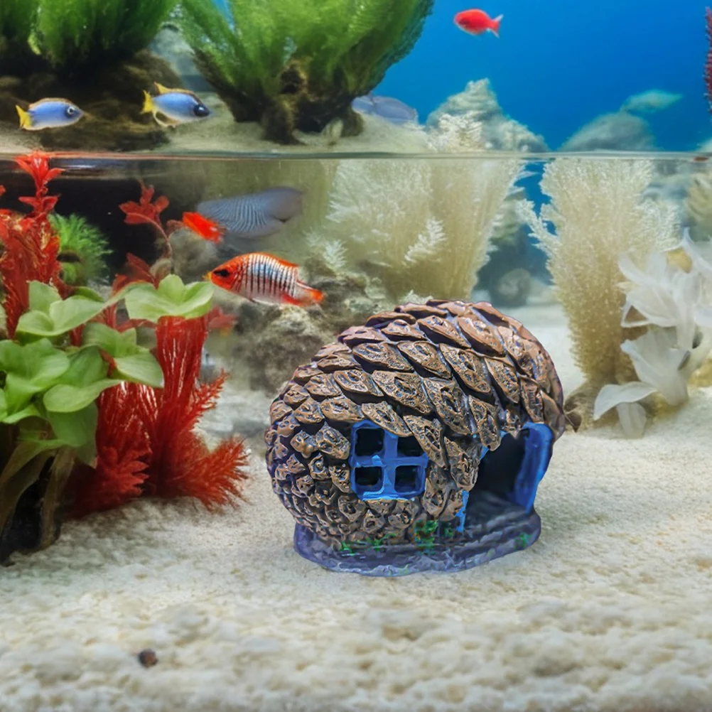 

Aquarium Decoration Pinecone Hideout Interesting Design Lightweight Storage Easy Clean Small Reptiles Friendly
