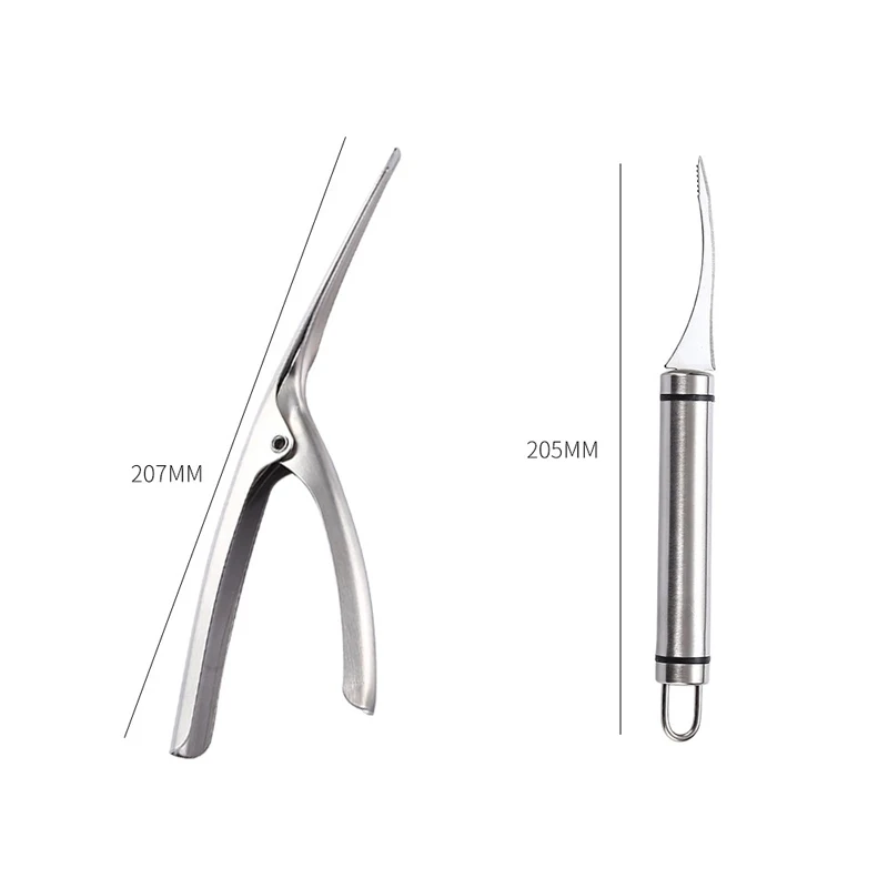 2pcs Stainless Steel Seafood Tools Shrimp Peeler Prawn Line Cutter Cleaning Shrimp Line Cutter Shell Remover Kitchen Accessories