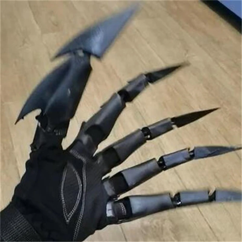 2022 Halloween Detachable Knuckle Hand Claws Gloves Halloween Accessories ABS Gloves Wizard Cosplay Horror Ghost Hand Props