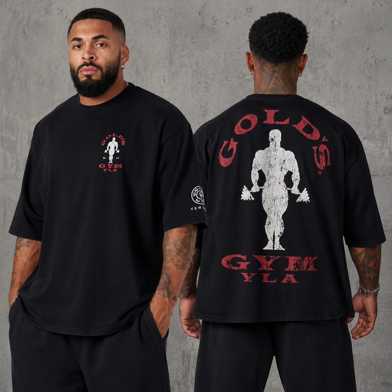 Men's Oversized Vintage Cracked Print T-Shirt Gym Workout Bodybuilding Short Sleeve Fitness Tops Breathable Loose Fit Muscle Tra