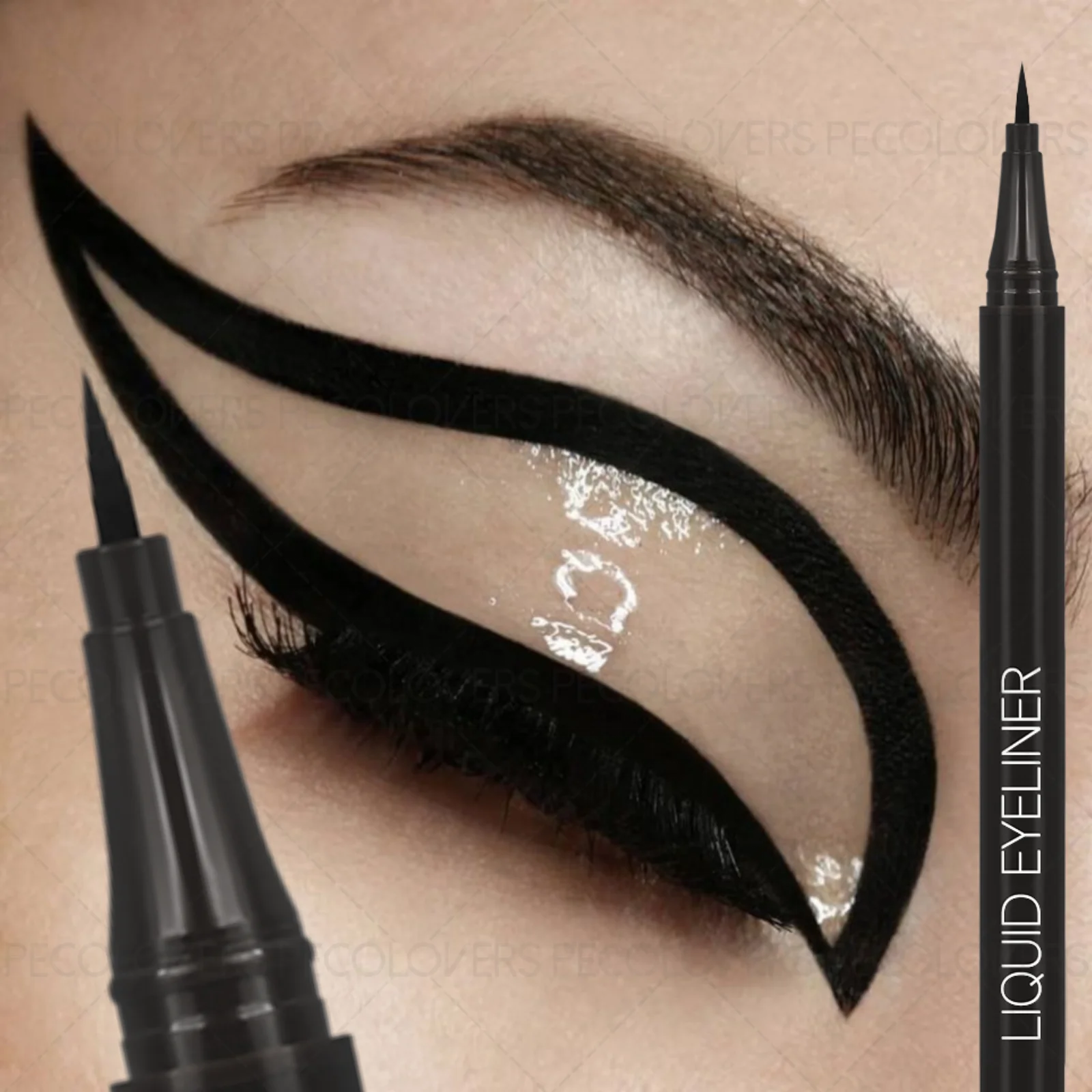 1 unidad de delineador de ojos negro mate, secado rápido, resistente al agua y a prueba de manchas, maquillaje de ojos duradero, herramienta de maquillaje de ojos