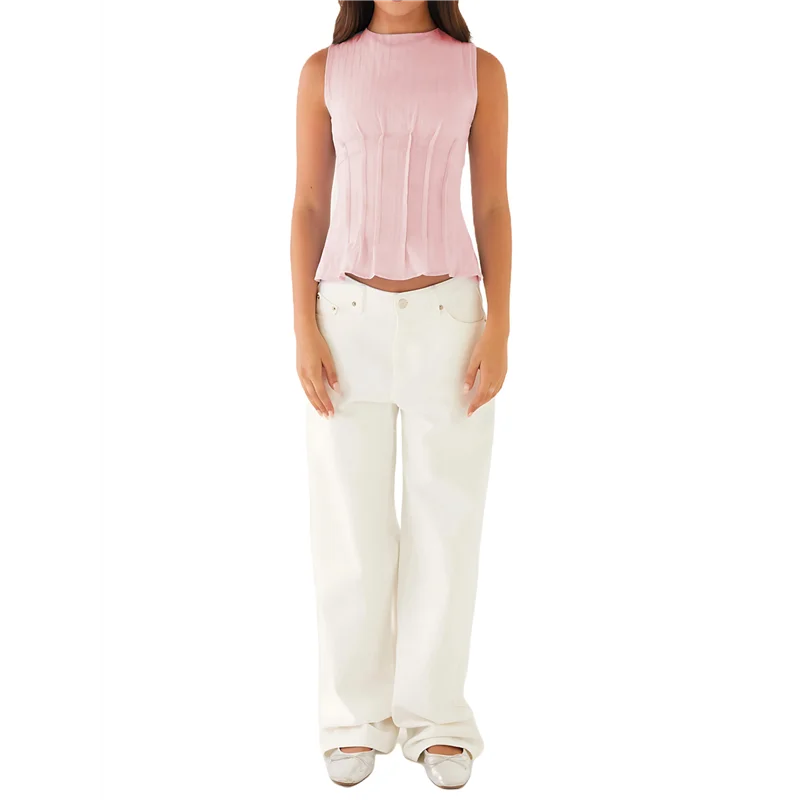 

ABP-Женские повседневные майки без рукавов с рюшами, рабочая блузка, модные рубашки 1920 года