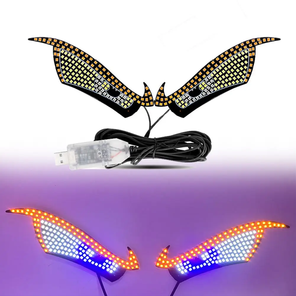 Dynamic Demon Eye Light Car Decoration Window Flash Modified Light And Glass Eye Usb Rear Truck Front Warning W0E9
