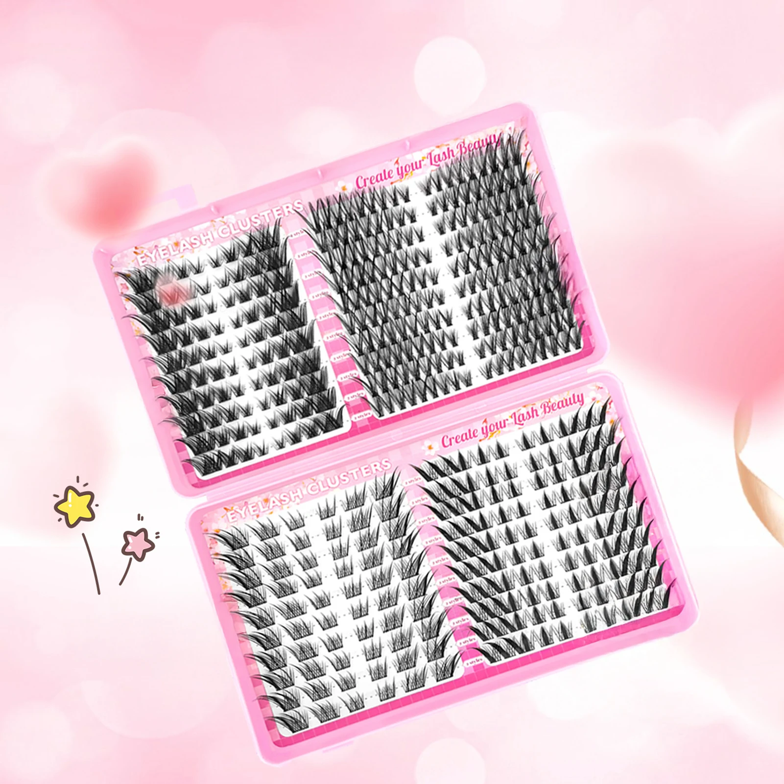 Mix Style Eyelashes Book Natural Manga Individual Lash Clusters Natural Wispy False Eyelashes Large Capacity Lash Extension
