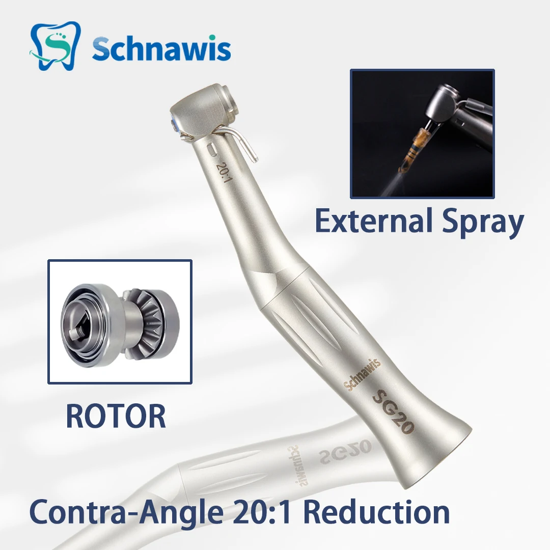 SG20 contraangulo Dental Low Speed Handpiece 20:1 Reduction Implant Surgery Contra Angle Handpiece Air Turbine