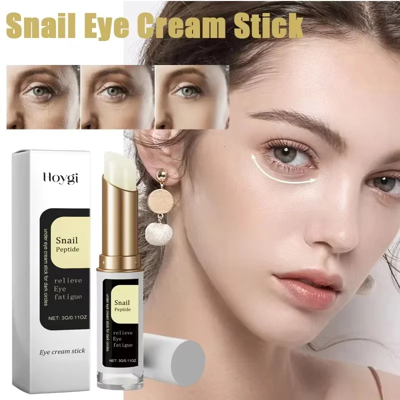 Snail Eye Cream Stick Collagen Fade Fine Lines Wrinkle Lightening Dark Circles Firming Eye Bags Puffiness Moisturizing Eye Cream