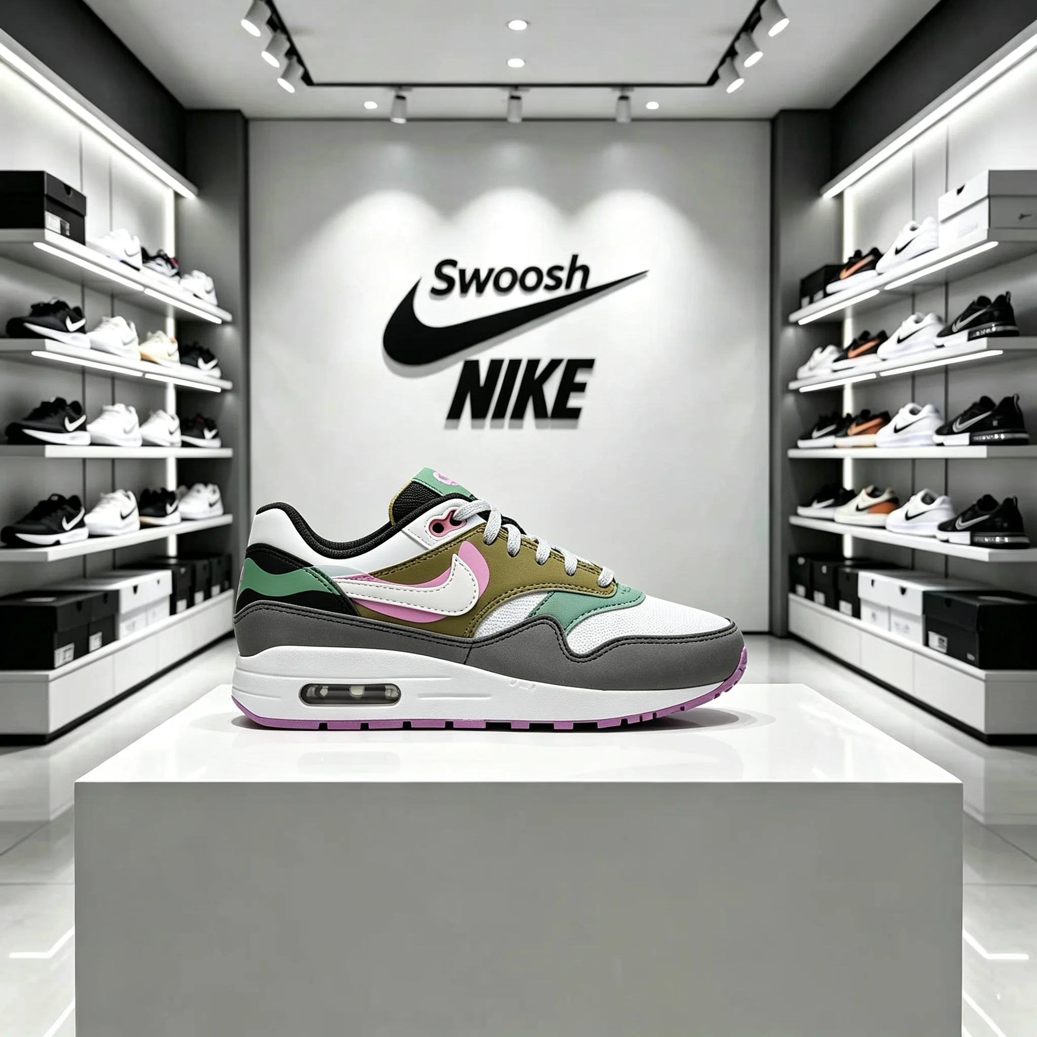Nike Air Max 1 Comfortable Low-Top Unisex Running Shoes Men's and Women's FJ3286-001
