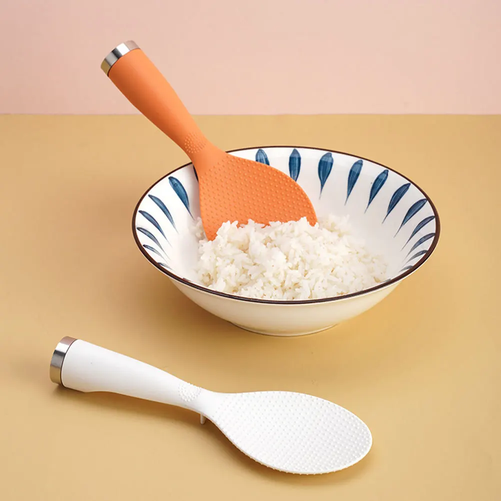 

4Pcs Electric Rice Cooker Rice Spoons Standing Non-Stick Plastic Spoon Household Kitchen Use Plastic Spoon