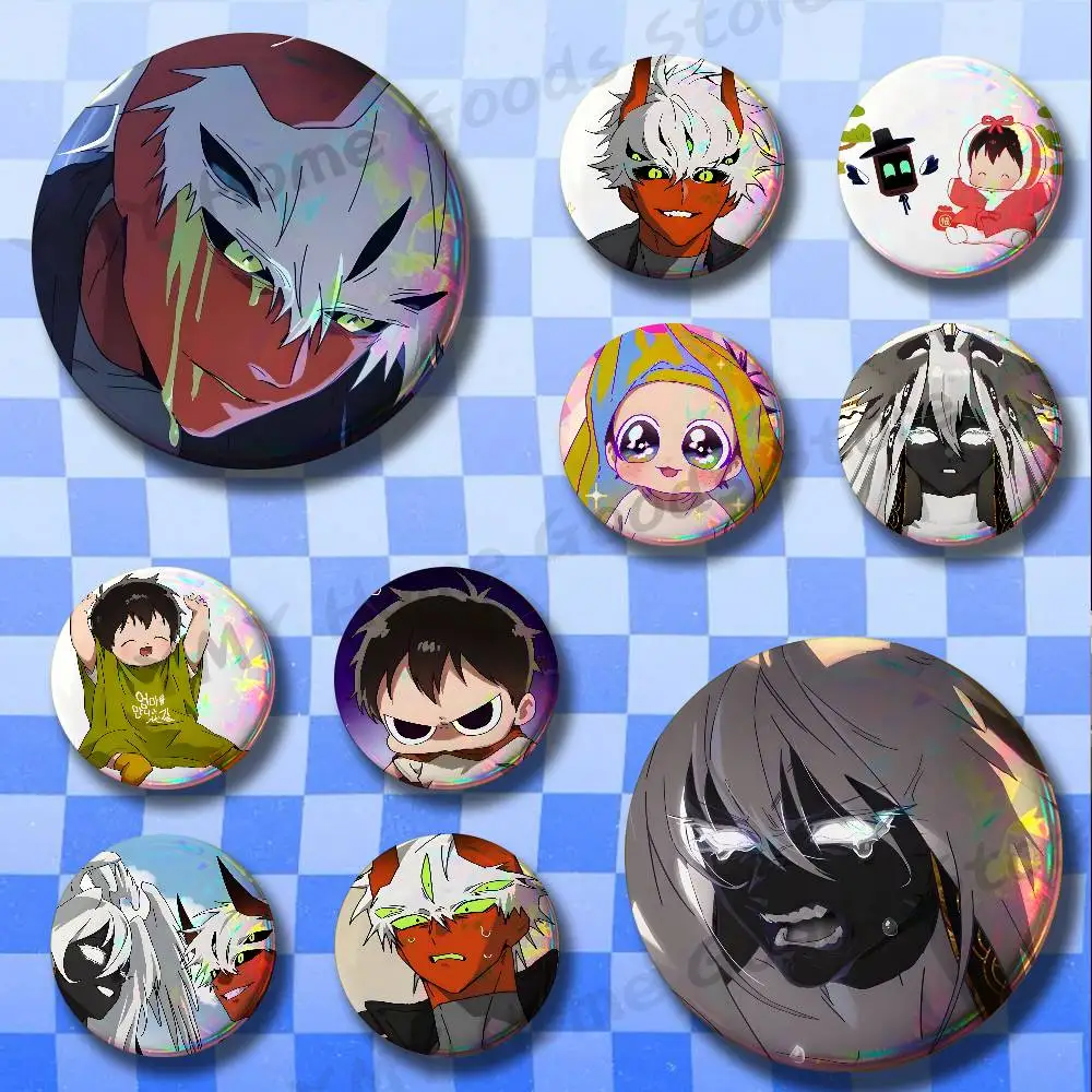 Mori Ryder Miria Cartoon Brooches for Bag Decor Jewelry Accessories Gift 25/32/44/58/75mm Round Cartoon Badges
