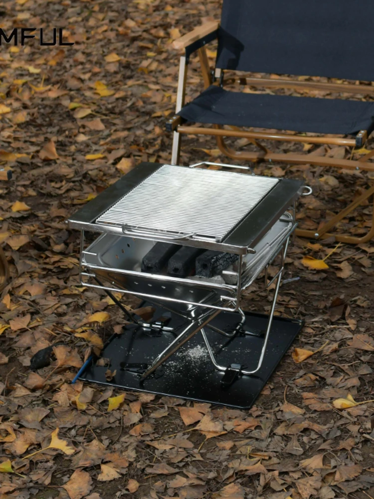 PQF Camping BBQ Grill Charcoal Outdoor Foldable and Portable Grill