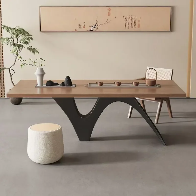 New Chinese Song Dynasty Aesthetics Solid Wood Tea Table Desk Integrated Dual Purpose Household Restaurant Tea Table and
