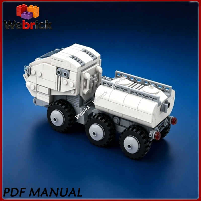 MOC-262032High-detail 6x6 Moon Rover Building Blocks, Astronaut Transport Vehicle Model, DIY Assembly,Small ParticleDisplayDecor