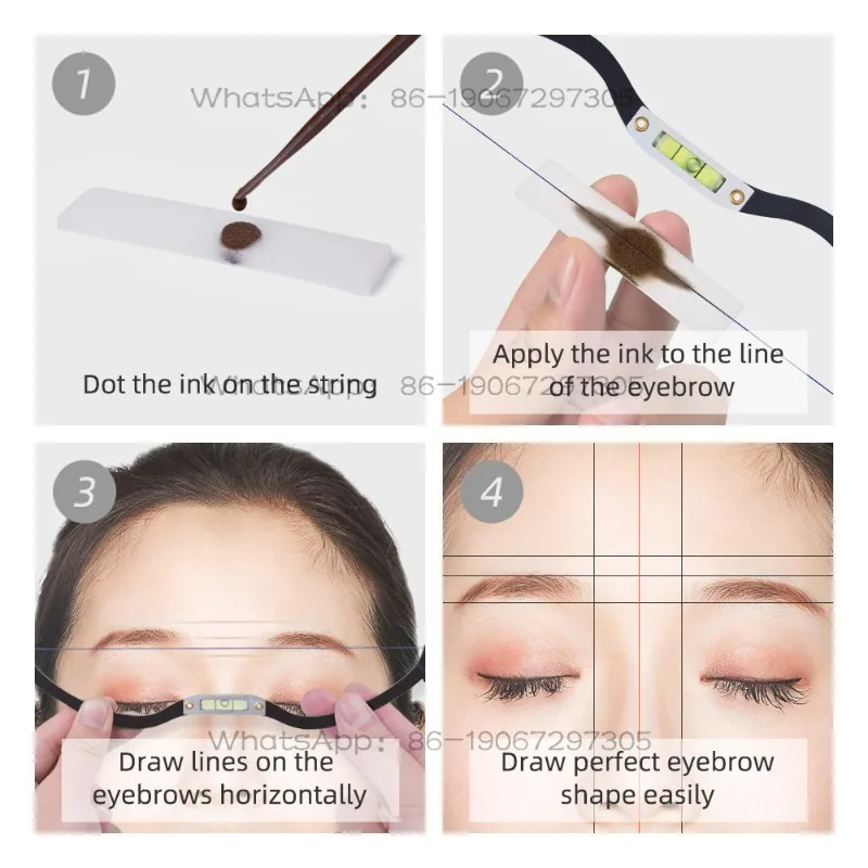 2PCS Embroidery Horizontal Bow and Arrow Ruler, Practice Tool Drawing Eyebrow Measurement Balance Eyebrow Ruler