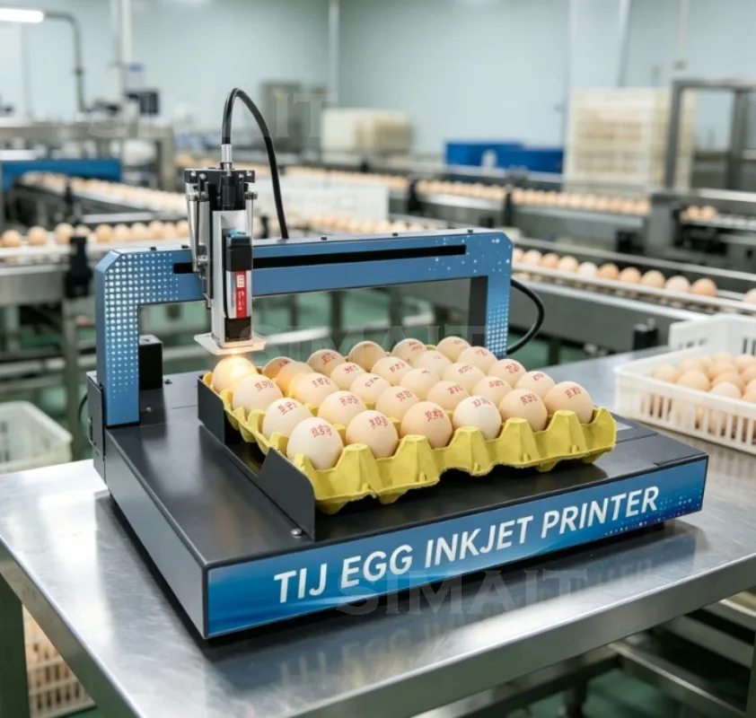 600DPI TIJ Egg Inkjet Printer, High-Resolution Date/Logo/QR Code Coding Machine for Chicken Duck Quail Eggs & Poultry