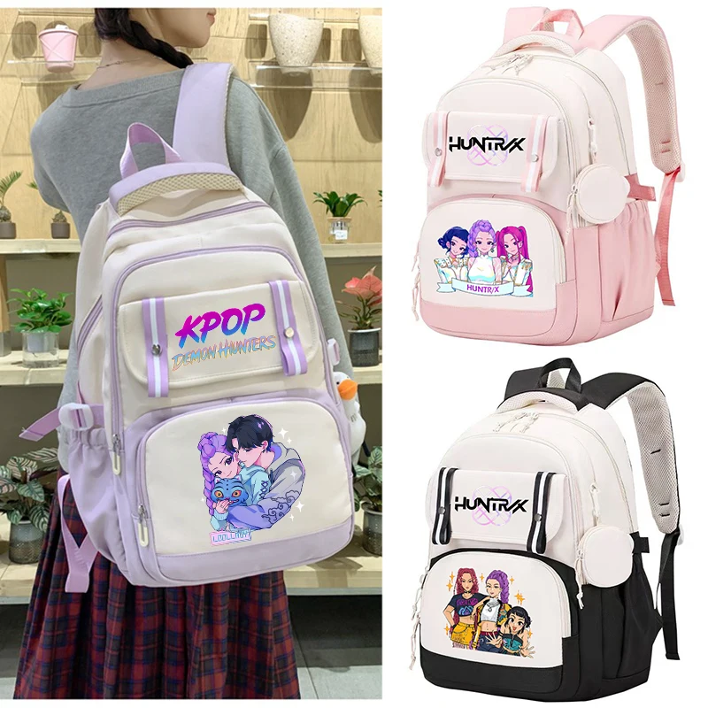 

Рюкзак Move K-Pop Demon Hunters, модный школьный рюкзак с героями мультфильмов для студентов, подарки на день рождения, дорожная одежда, сумки для хранения