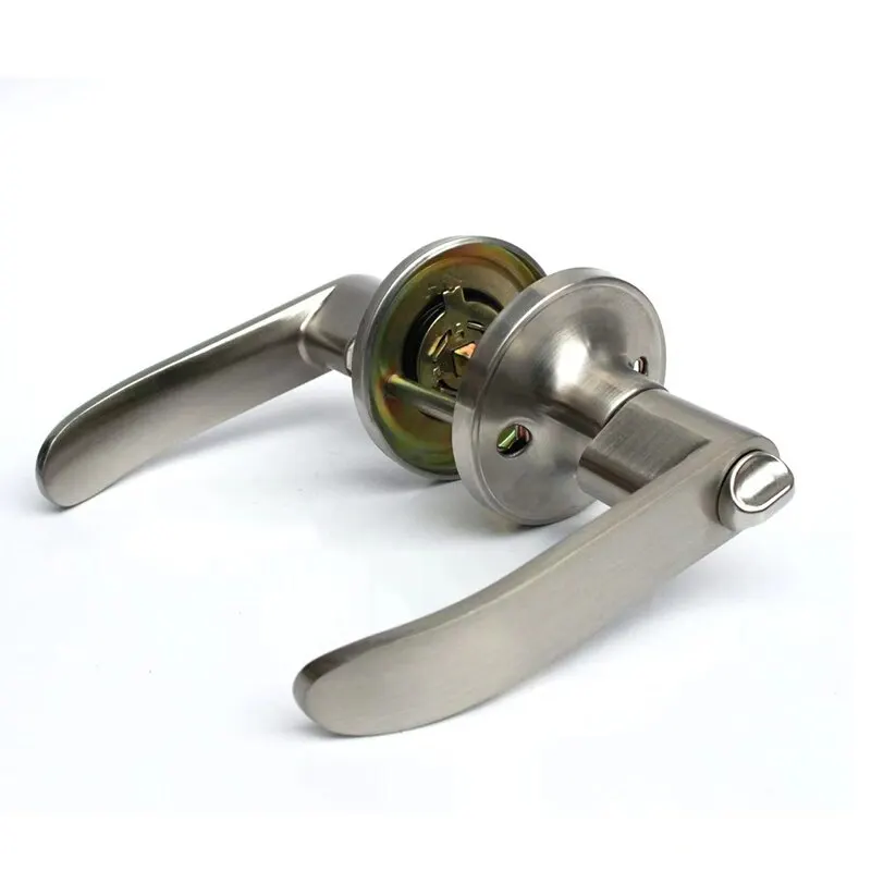 Three Bar Door Handle Zinc Alloy Indoor Door Handle Mute Handle Keyless Bathroom Handle image 6