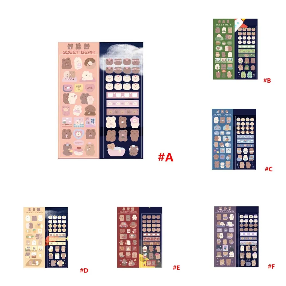 2 Pcs/bag Label Hand Account PET Diary Scrapbooking Handbook Decoration Decoration Paper Decorative Stickers Stationery Sticker