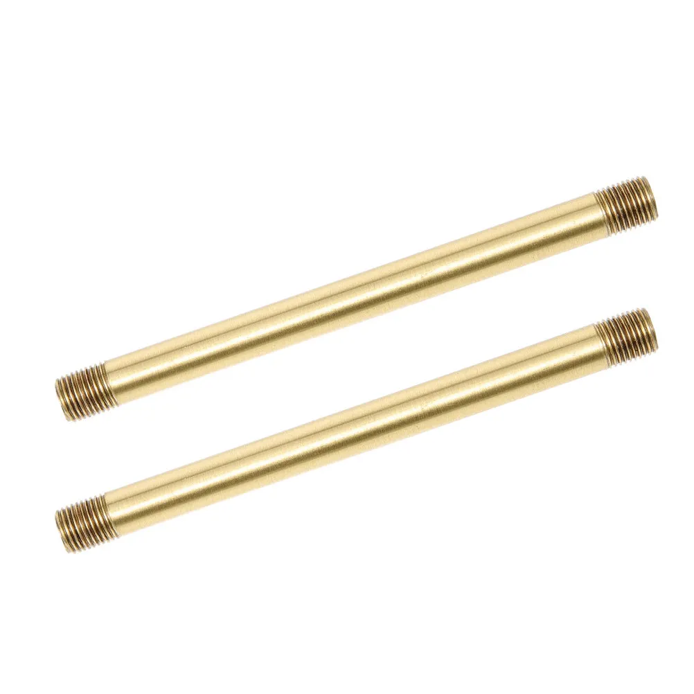 2pcs M10 Copper Threaded Lamp Rods – Straight External Thread Tube for Wall/Table DIY Light Fixture Repair