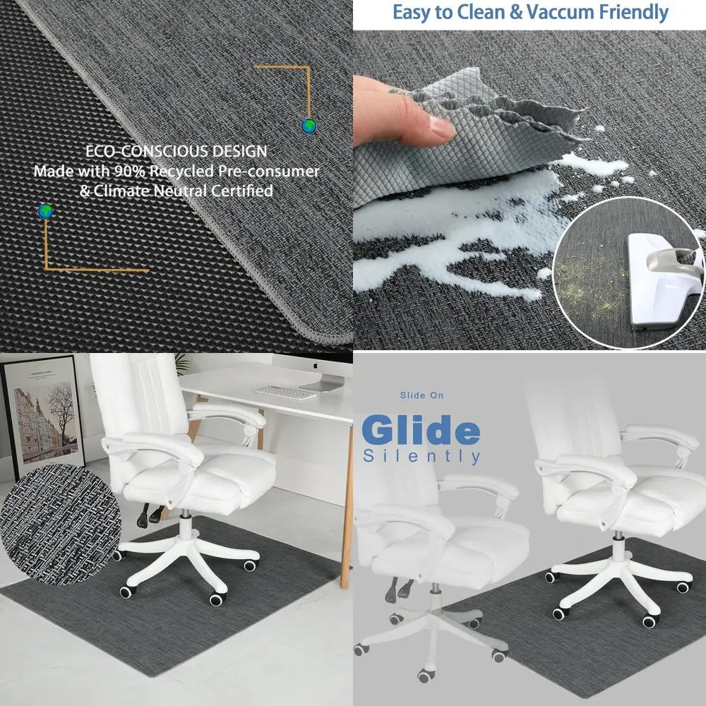 

Heavy-Duty 47x52 Office Chair Mat for Hardwood & Tile Floors - Anti-Slip, Easy Glide, Non-Curving, Floor Protector, Graphite Tex