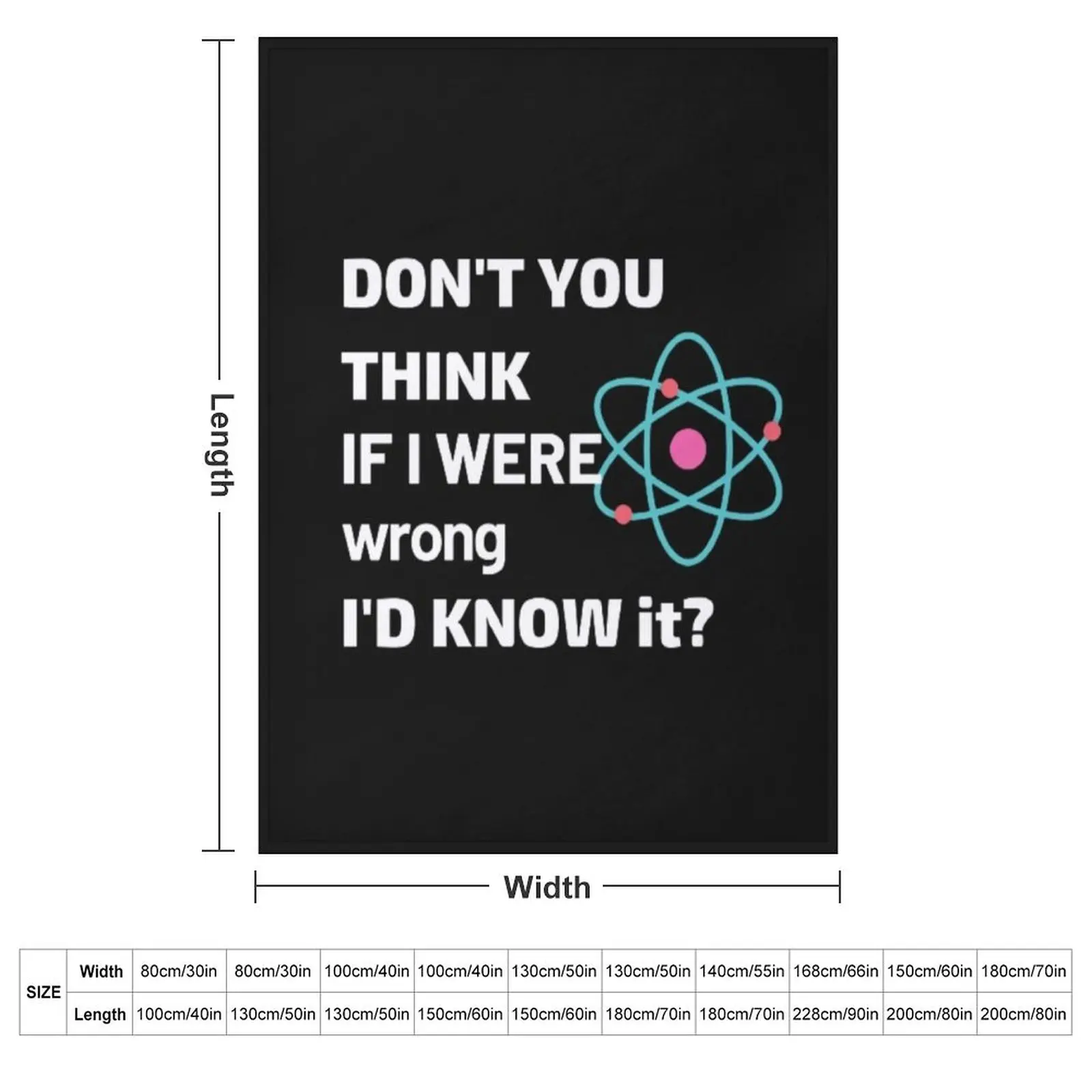 Don't you think, if I were wrong I'd know it? N 2 Throw Blanket couch cozy soft plush fuzzy picnic outdoor blanket