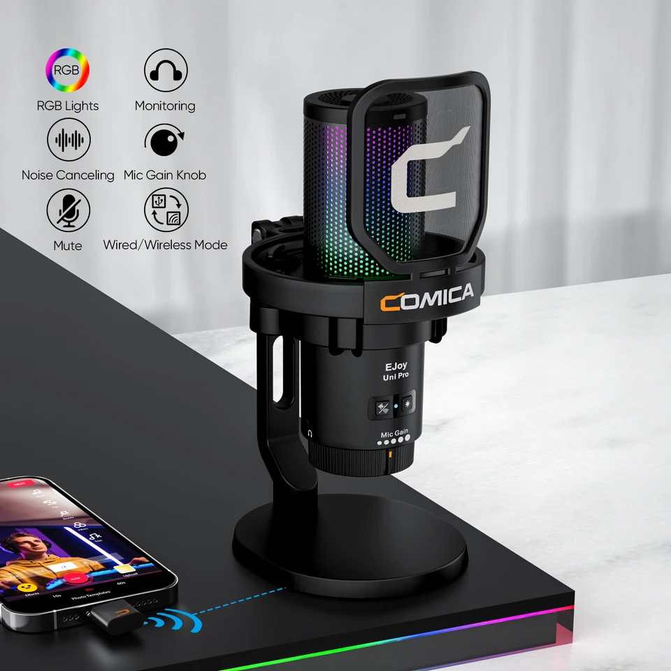 Ejoy Uni Pro wireless gaming microphone for streaming,recording