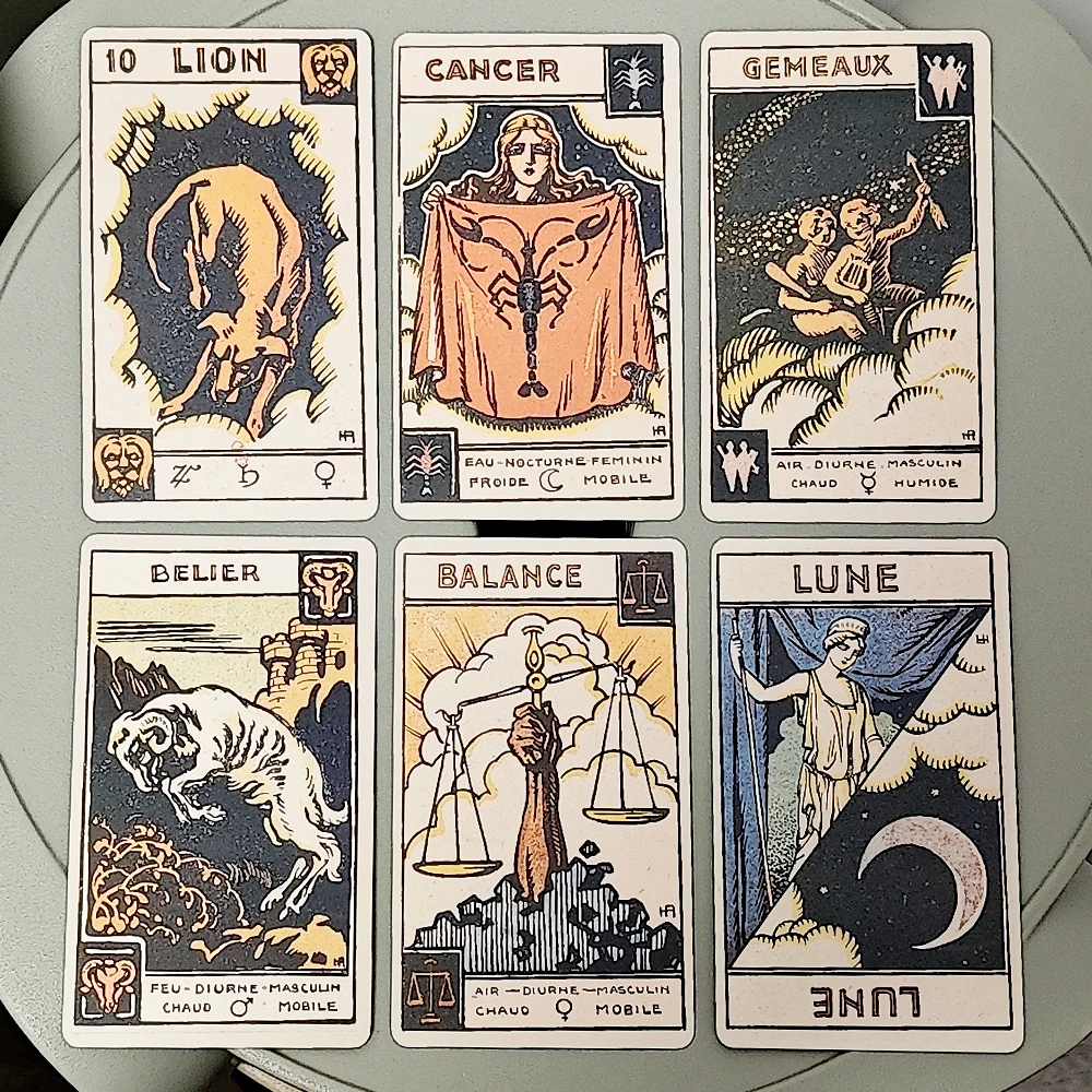 Baralho de cartas de tarô do zodíaco astrológico, cartas de tarô "le tarô astológico", 48 peças de cartas oracle 10.3*6cm