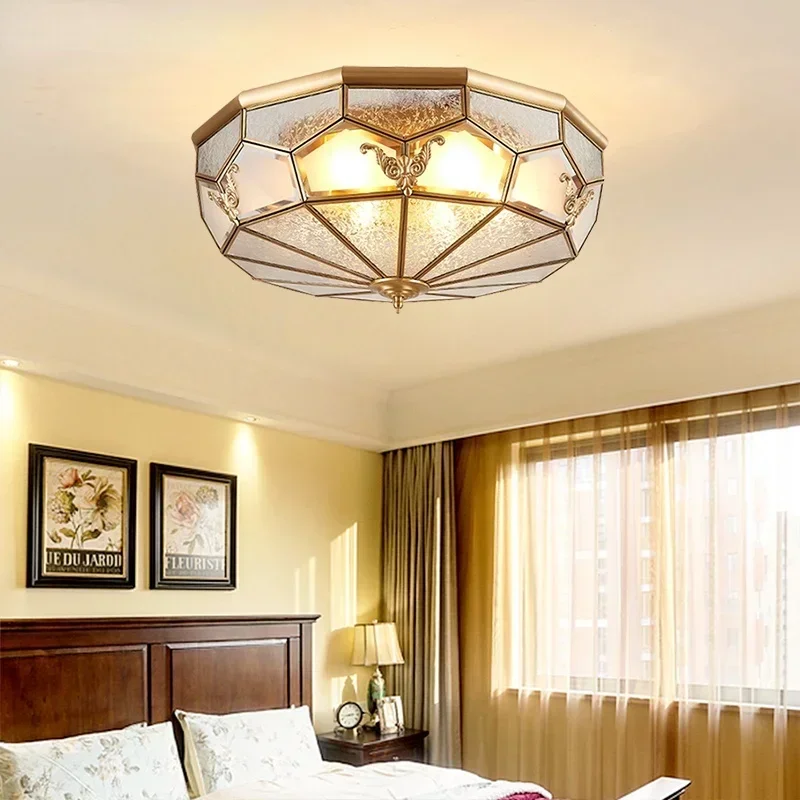 European Cone Copper LED Ceiling Lights Kids Room Living Room Balcony vintage Indoor deckenleuchten