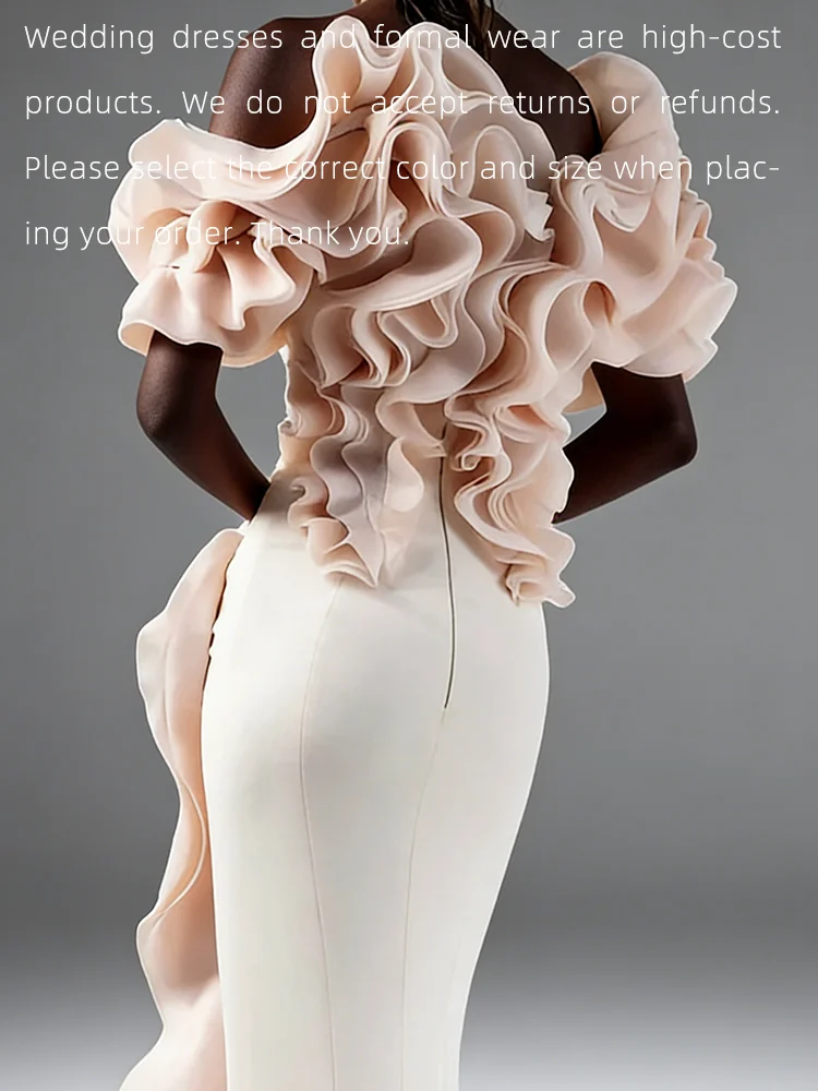 Elegant Off The Shoulder Ruffles Sleeveless Mermaid Formal Evening Dresses Birthday Party Prom Gowns Customized