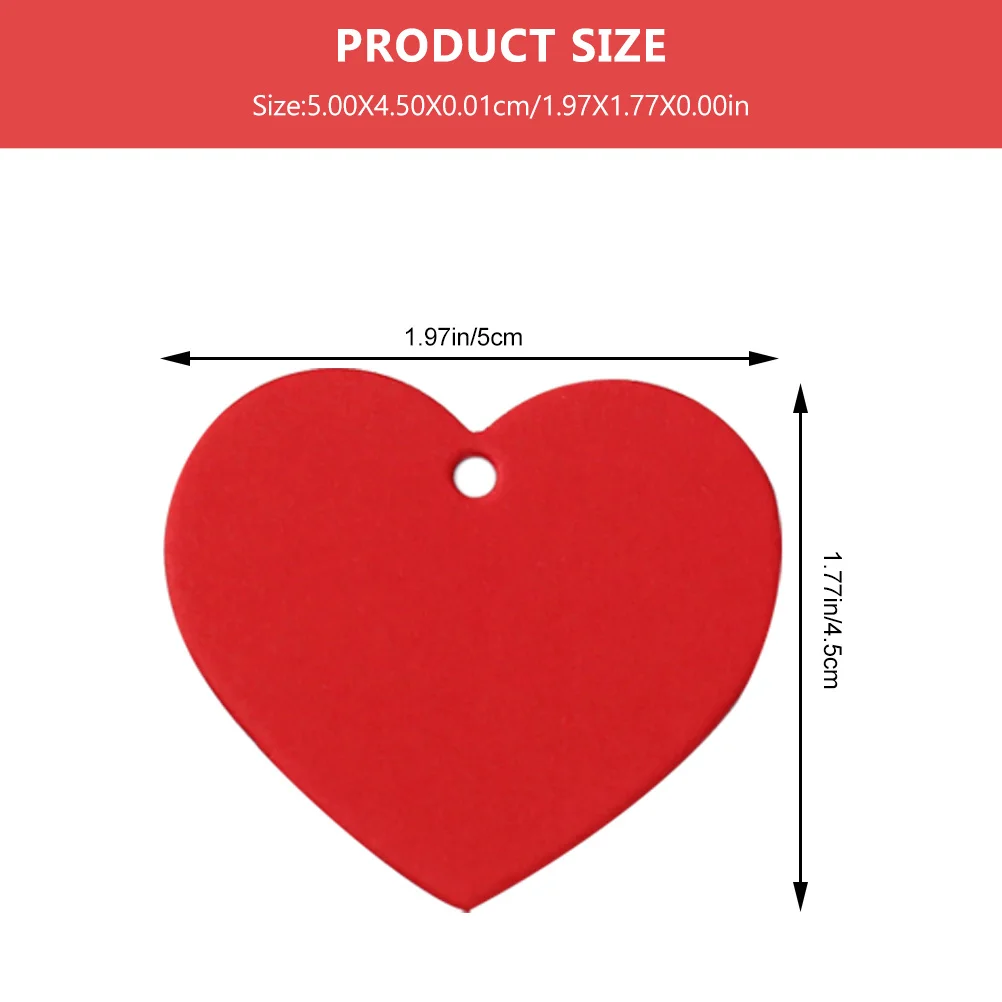 300 قطعة من العلامات الورقية على شكل قلب، علامات يدوية معلقة لعيد الحب، علامات هدايا فارغة محمولة على شكل قلب مزخرفة