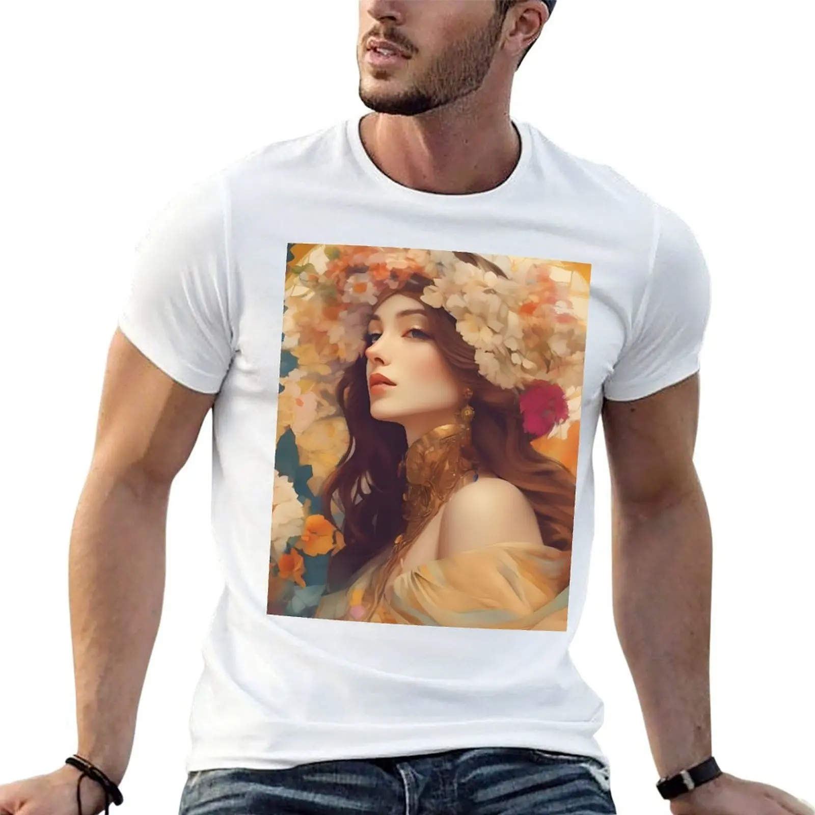 

Alphonse Mucha art Inspired Art Nouveau Lady Fashion T-Shirt g man t shirts for men essential t shirt T-Shirt