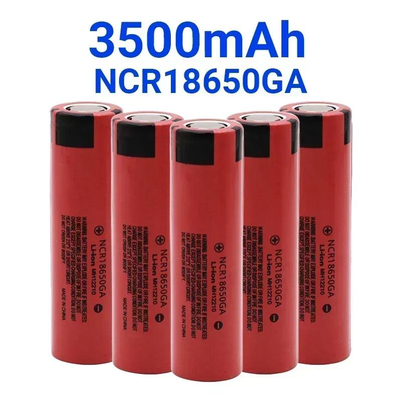 100% New Original NCR 18650GA High Discharge 3.7V 3500mAh 18650 Rechargeable Battery Flashlight Flat-top Lithium Battery