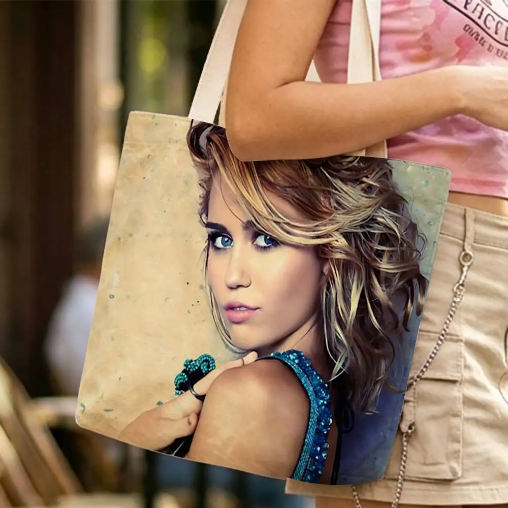 Party in the USA M-Miley Cyru Waterproof Lined Canvas bags suitable for going to class, shopping, gifts, and commuting